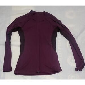 PATAGONIA COOL TRAIL‎ LONG SLEEVE WOMEN'S SHIRT SIZE Small Purple Stain